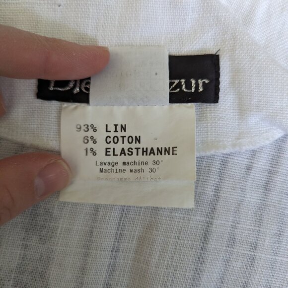 Beautiful linen white jacket with a grey print and a zipper - Picture 9 of 10